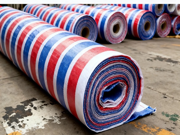 长春彩条布工厂直营 蓝白/蓝银双色可选 2-12米宽度定制